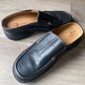 Rockport Loafer Style Leather Slip-On Mules